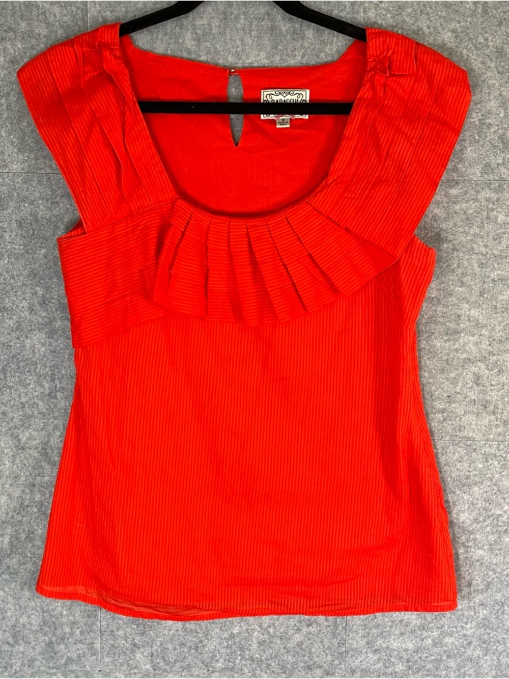 Anthropologie Yoana Baraschi Red Soft Drapes Pleated Ruffle Blouse - 8